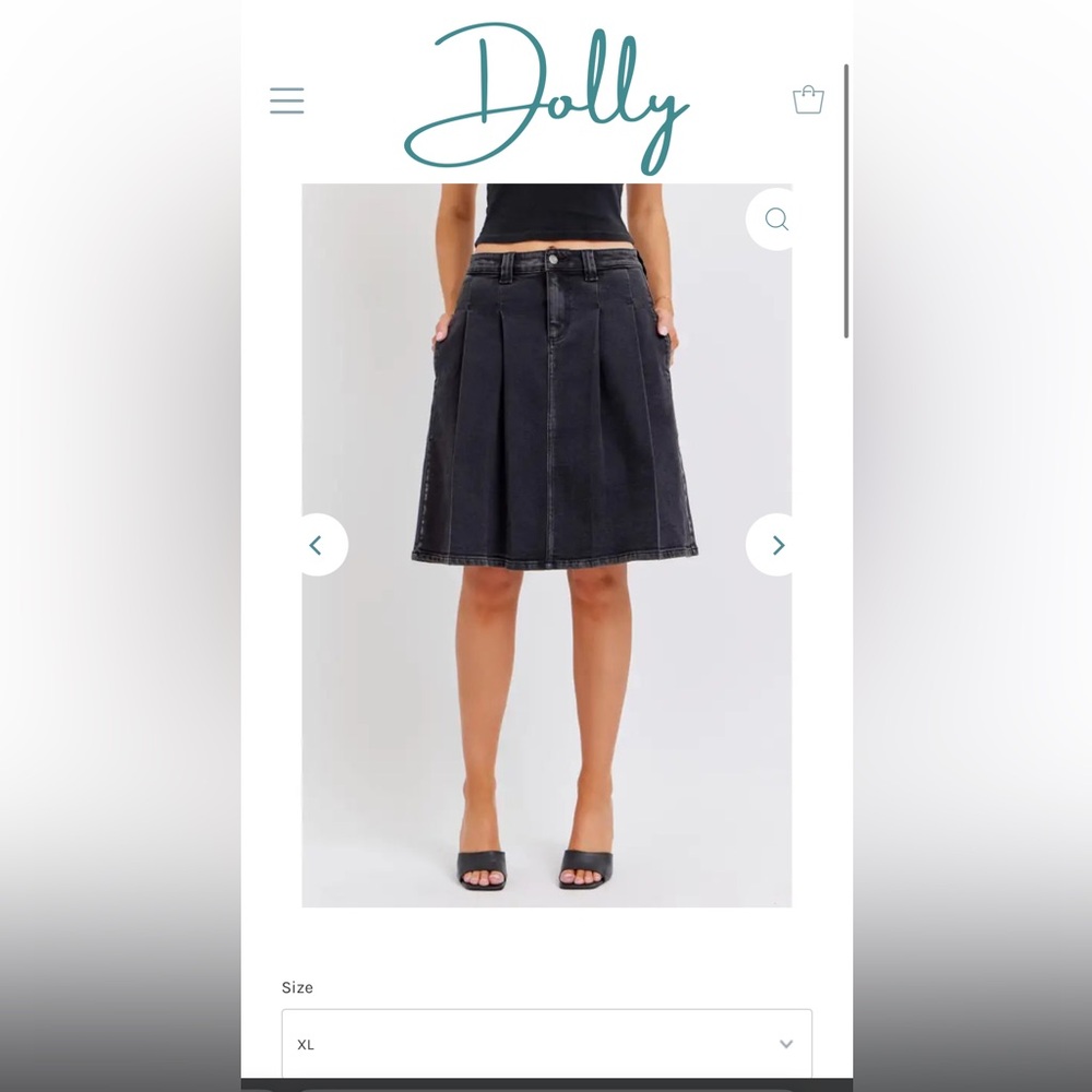 Pleated denim skirt - Picture 2 of 2